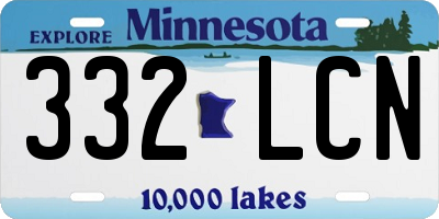 MN license plate 332LCN