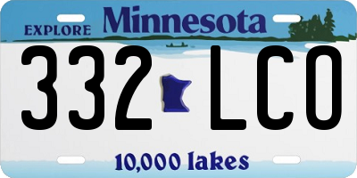 MN license plate 332LCO