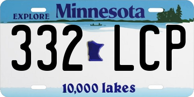 MN license plate 332LCP