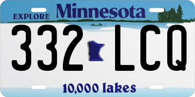 MN license plate 332LCQ