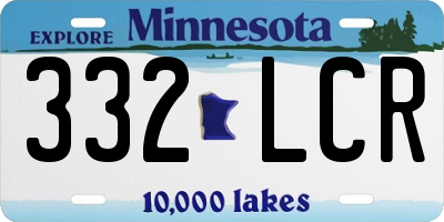 MN license plate 332LCR