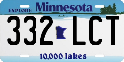 MN license plate 332LCT