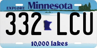 MN license plate 332LCU