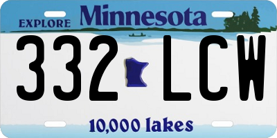 MN license plate 332LCW