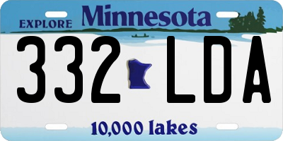 MN license plate 332LDA