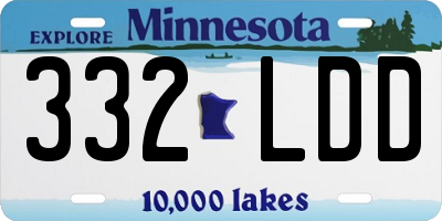 MN license plate 332LDD