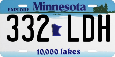 MN license plate 332LDH