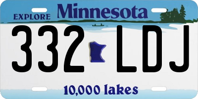 MN license plate 332LDJ