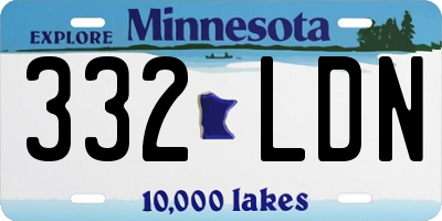 MN license plate 332LDN