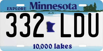 MN license plate 332LDU