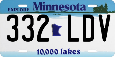 MN license plate 332LDV