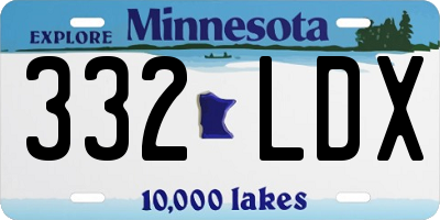 MN license plate 332LDX