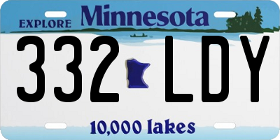 MN license plate 332LDY