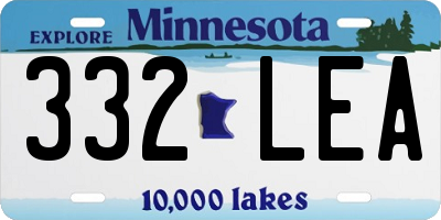 MN license plate 332LEA