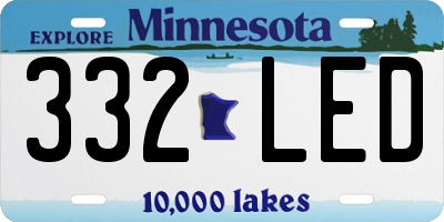 MN license plate 332LED