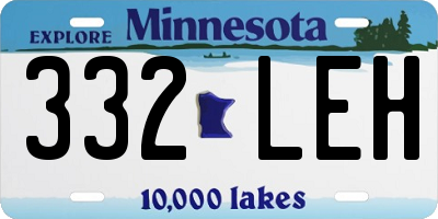 MN license plate 332LEH