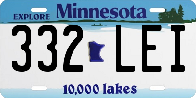 MN license plate 332LEI