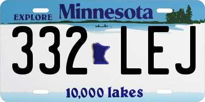 MN license plate 332LEJ