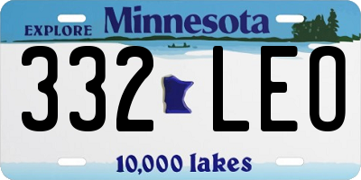 MN license plate 332LEO