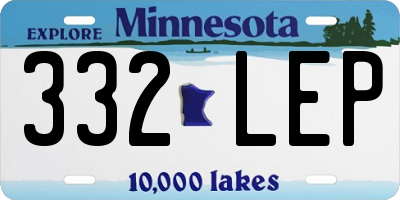 MN license plate 332LEP