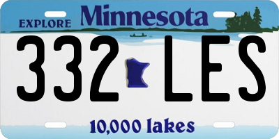 MN license plate 332LES