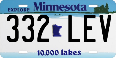 MN license plate 332LEV