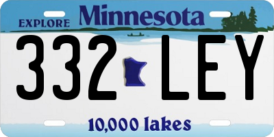 MN license plate 332LEY