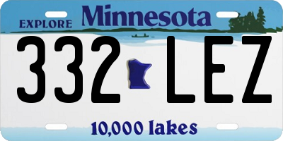 MN license plate 332LEZ