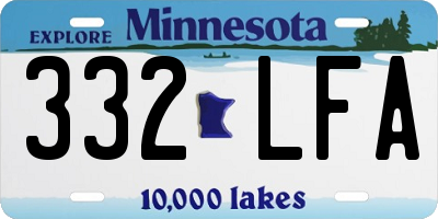 MN license plate 332LFA