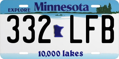 MN license plate 332LFB