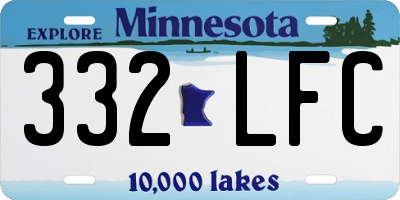 MN license plate 332LFC
