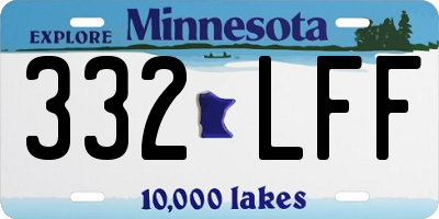 MN license plate 332LFF
