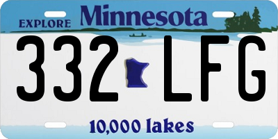 MN license plate 332LFG