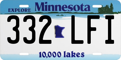 MN license plate 332LFI