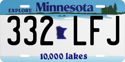 MN license plate 332LFJ