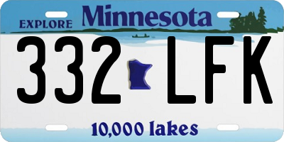 MN license plate 332LFK