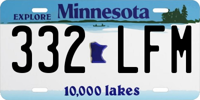 MN license plate 332LFM