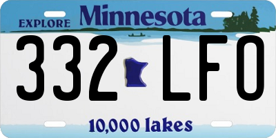 MN license plate 332LFO