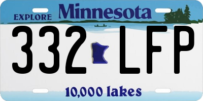 MN license plate 332LFP