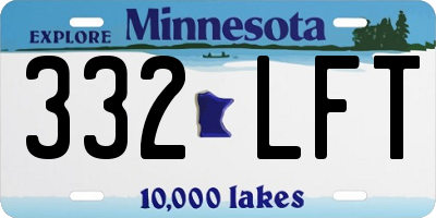 MN license plate 332LFT