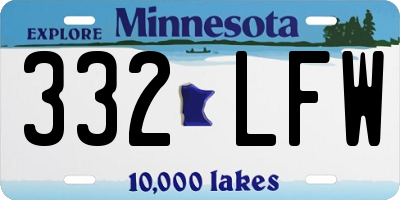 MN license plate 332LFW