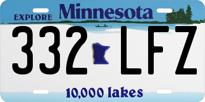 MN license plate 332LFZ