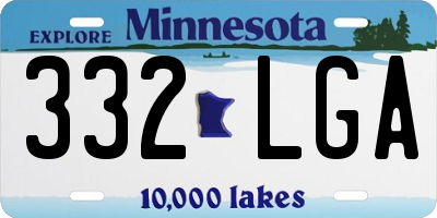 MN license plate 332LGA