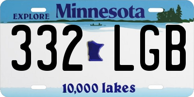 MN license plate 332LGB