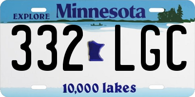MN license plate 332LGC