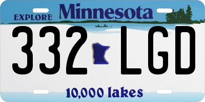 MN license plate 332LGD