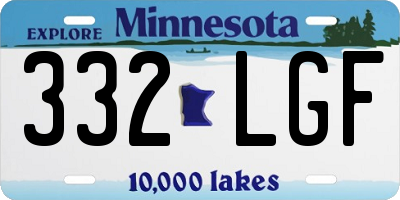 MN license plate 332LGF