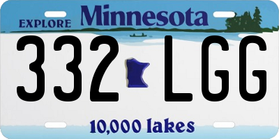 MN license plate 332LGG