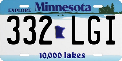 MN license plate 332LGI