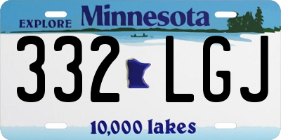 MN license plate 332LGJ